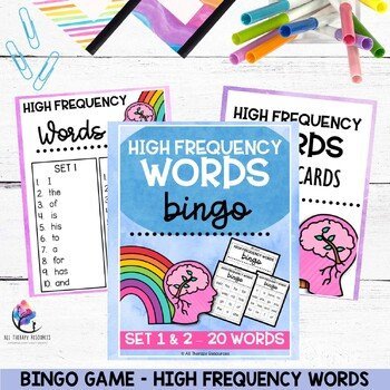 BINGO GAME - High Frequency Words - Sight Words - SET 1 & 2 (20 Words) - Image 2